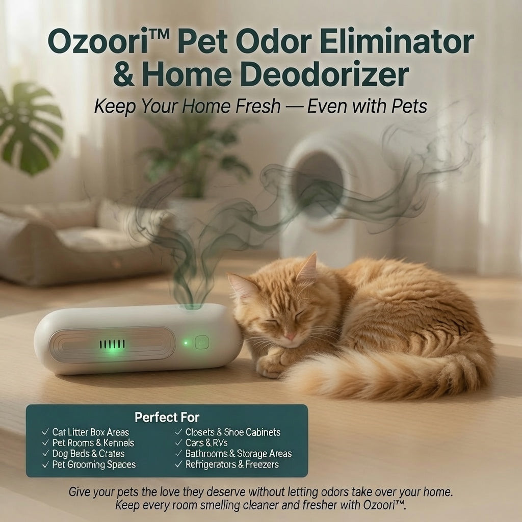 Ozoori Home Deodorizer & Air Purifier – Eliminates Odors from Refrigerator, Kitchen, Bathroom, Car, Pet Areas & More